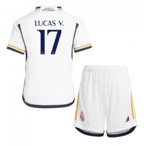 Real Madrid Lucas Vazquez #17 Koszulka Podstawowych Dziecięca 2023-24 Krótki Rękaw (+ Krótkie spodenki)